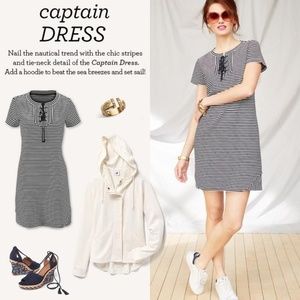 CAbi Blue White Captain Striped Laceup Mini A-line